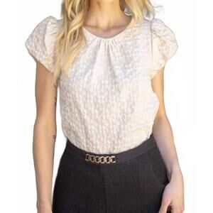 NEW VOY velvet bow and back zipper detailed top in cream